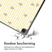 imoshion Design Trifold Bookcase Samsung Galaxy Tab A11 Plus / A9 Plus - Garden Stripes