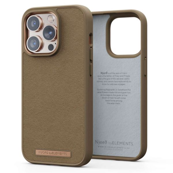 Njorð Collections Suède Comfort+ Case iPhone 14 Pro - Camel