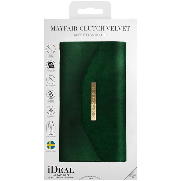 iDeal of Sweden Mayfair Clutch Velvet Samsung Galaxy S10 - Groen