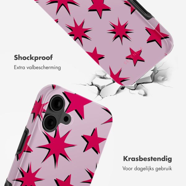 Selencia Vivid Tough Backcover met MagSafe iPhone 16 - Stars Rubine Red Light Pink