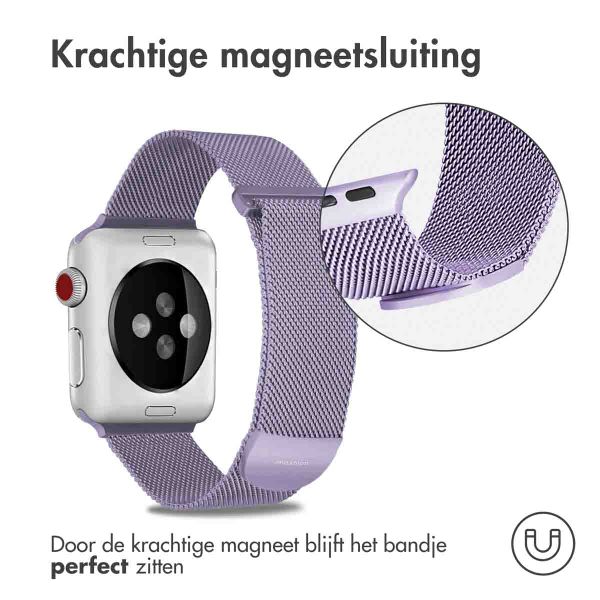 imoshion Milanees magnetisch bandje Apple Watch Series 1-9 / SE - 38/40/41 mm / Series 10 - 42 mm - Maat M - Paars