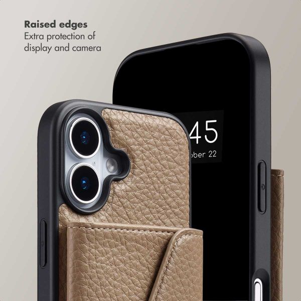 Selencia Sera Phone Case with Cord and Envelope Card Holder Apple iPhone 17 - Taupe