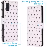 imoshion Design Softcase Bookcase Samsung Galaxy A51 - Hearts Allover White