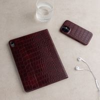 Selencia Croco bookcase Samsung Galaxy Tab A11 Plus / A9 Plus - Burgundy