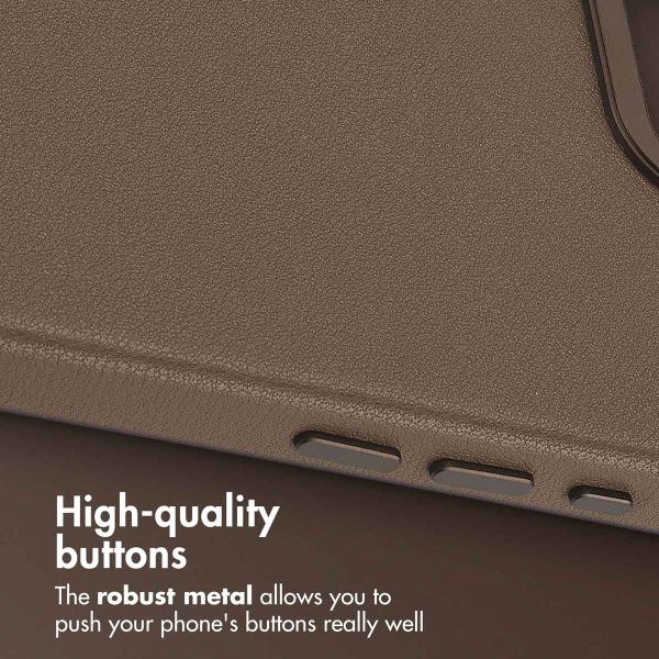 Accezz Leather Back Cover with MagSafe Apple iPhone 17e / 16e - Coffee Brown