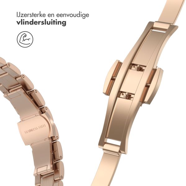 Selencia Slim Steel schakelbandje Apple Watch Series 1 t/m 9 / SE (38/40/41 mm) | Series 10 (42 mm) - Rosé goud