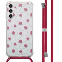 imoshion Design hoesje met koord Samsung Galaxy A15 (5G) - Dusty Rose Connected Hearts