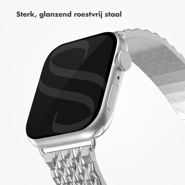 Selencia Stalen draak band Apple Watch Series 1 t/m 9 / SE (38/40/41 mm) | Series 10 (42 mm) - Zilver