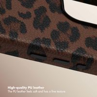 Selencia Sabi Back Cover Panther Print with MagSafe Apple iPhone 15 Pro Max - Mocha Brown