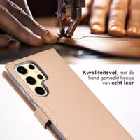 Selencia Echt Leren Bookcase Samsung Galaxy S25 Ultra - Dusty Pink