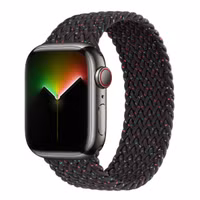 Apple Gevlochten solobandje Apple Watch | 38/40/41/42 mm - Maat 8 - Black Unity