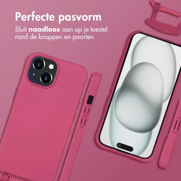 imoshion Color Backcover met afneembaar koord MagSafe Apple iPhone 15 - Raspberry