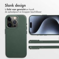 Accezz MagSafe Leather Backcover iPhone 15 Pro - Cedar Green