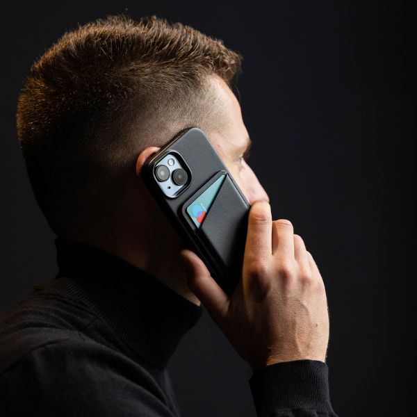 Accezz Leather Card Holder - Compatible with MagSafe and Qi2 - Onyx Black