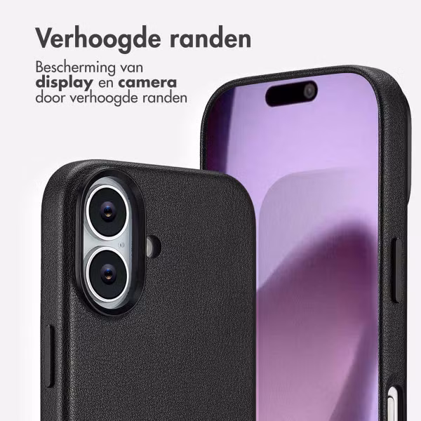 Accezz MagSafe Leather Backcover Apple iPhone 17 - Onyx Black