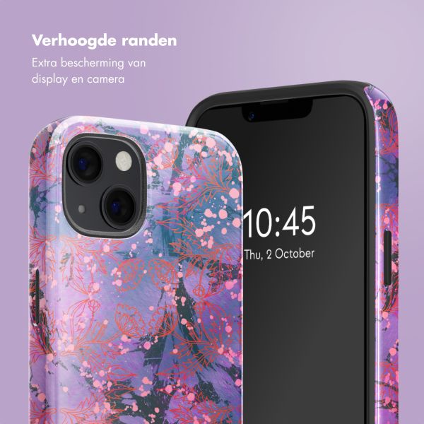 Selencia Vivid Backcover met MagSafe Apple iPhone 13 - Fresh Paint Flower Orange