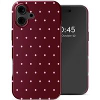 Selencia Vivid Back Cover Apple iPhone 16 - Happy Dots Burgundy