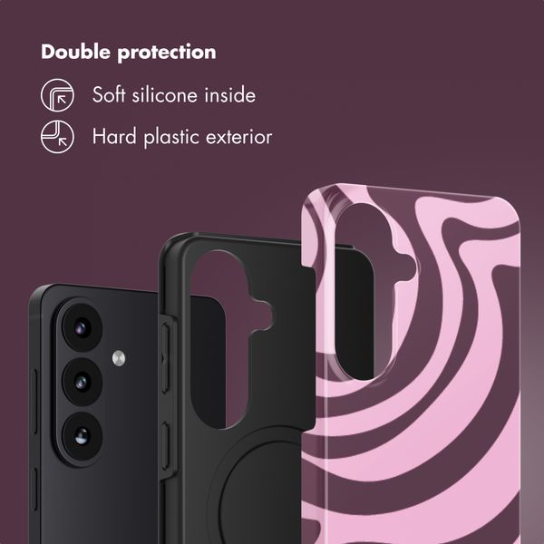 Selencia Vivid Back Cover Samsung Galaxy S26 - Wavy Swirl Pink Plum