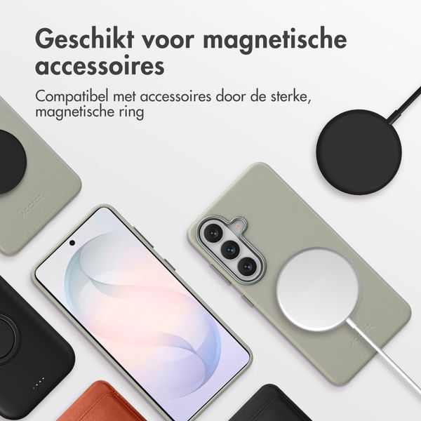 Accezz MagSafe Leather Backcover Samsung Galaxy S26 - Light Grey