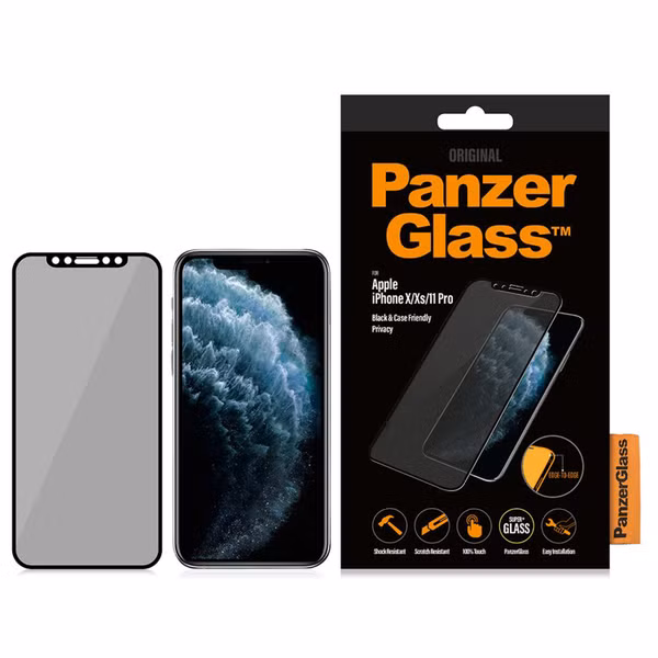 PanzerGlass Case Friendly Privacy Anti-Bacterial Screenprotector iPhone 11 Pro / Xs / X