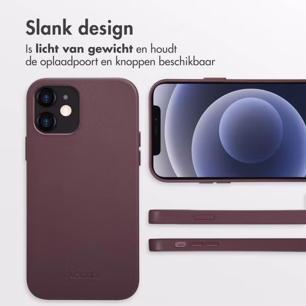 Accezz MagSafe Leather Backcover Apple iPhone 12 (Pro) - Heath Purple