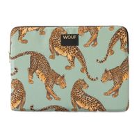 Wouf Daily laptop hoes 13-14 inch - Laptopsleeve - Emerald Leopard