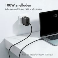 imoshion Braided USB-C naar USB-C kabel 100W - 0,25 meter - Zwart