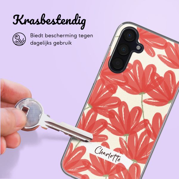 Gepersonaliseerd hoesje met bloemen Samsung Galaxy A15 - Transparant