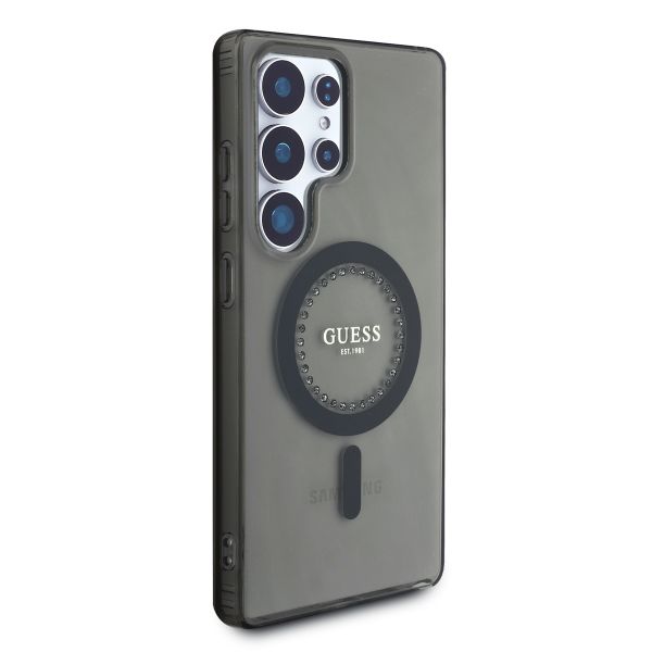 Guess MagSafe IML Rhinestones Case Samsung Galaxy S25 Ultra - Zwart