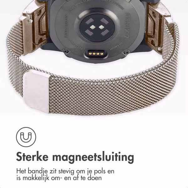 imoshion QuickFit® Milanees bandje  - Garmin 20 mm aansluiting - Maat L/XL - Starlight