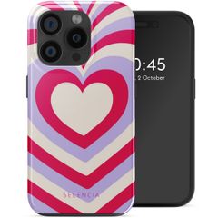 Selencia Vivid Backcover met MagSafe iPhone 15 Pro - Double Hearts Rubine Red Lilac