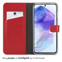 Selencia Echt Lederen Bookcase Samsung Galaxy A26 - Rood