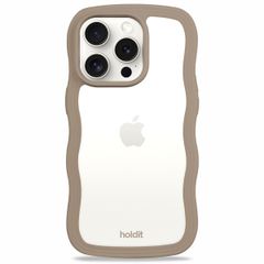 Holdit Wavy Case iPhone 15 Pro Max - Mocha Brown / Transparent