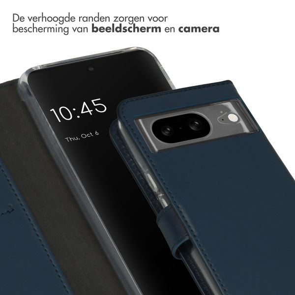 Selencia Echt Leren Bookcase Google Pixel 8 - Blauw