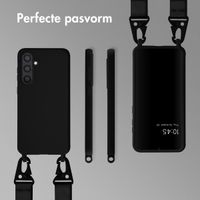 Selencia Siliconen hoesje met afneembaar koord Samsung Galaxy S23 FE - Zwart