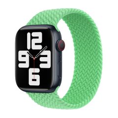 Apple Gevlochten solobandje Apple Watch | 44/45/46/49 mm - Maat 5 - Bright Green