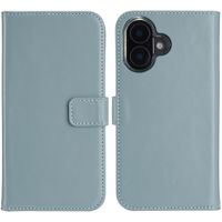 Selencia Genuine Leather Book Case Apple iPhone 16 - Air Blue