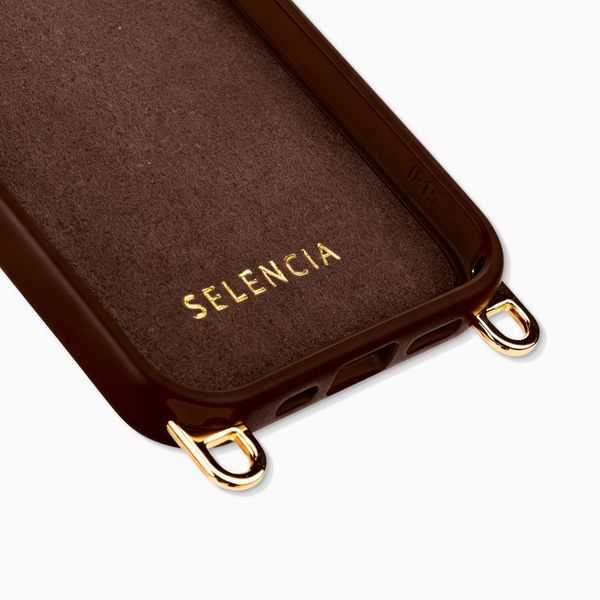 Selencia Rivièra MagSafe Backcover met afneembare haakjes Apple iPhone 15 - Choco Brown