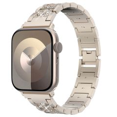Selencia Sparkle schakelband Apple Watch Series 1 t/m 9 / SE (38/40/41 mm) | Series 10 / 11 (42 mm) - Champagne Gold