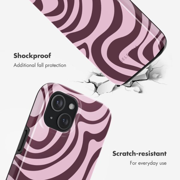 Selencia Vivid Back Cover with MagSafe Apple iPhone 15 - Wavy Swirl Pink Plum