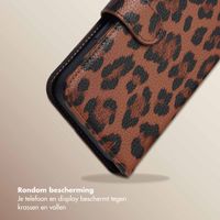 Selencia Sabi Bookcase met Panterprint Apple iPhone 14 / 13 - Mocha Brown