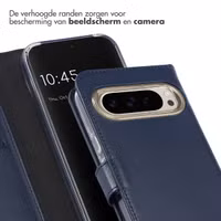Selencia Echt Leren Bookcase Google Pixel 9 / 9 Pro - Blauw