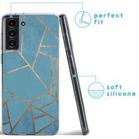 imoshion Design hoesje Samsung Galaxy S21 FE - Grafisch Koper / Blauw