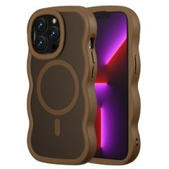 Selencia Wavy Backcover met MagSafe Apple iPhone 13 Pro - Mocha Brown