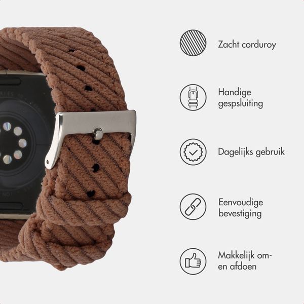 imoshion Corduroy bandje Apple Watch | 44/45/46/49 mm - Bruin