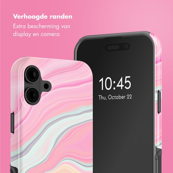 Selencia Vivid Tough Backcover met MagSafe Apple iPhone 16 - Pastel Lipstick Marble