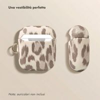 Selencia Sabi Case met panterprint  Apple Airpods 1 / 2 - Soft Ivory
