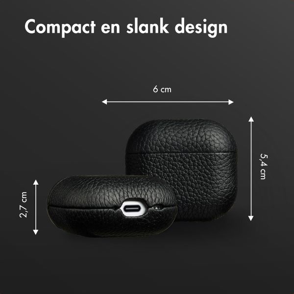 Accezz Echt Leren Case AirPods 4 - Zwart