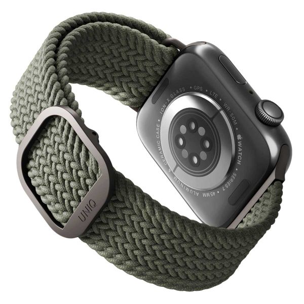 Uniq Aspen Braided bandje Apple Watch Series 1 t/m 10 / SE / Ultra (2) (44/45/46/49 mm) - Cypress Green