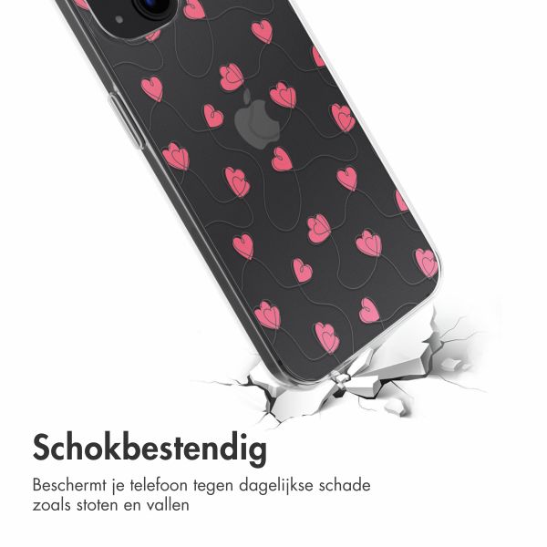 imoshion  Design hoesje iPhone 13 - Dusty Rose Connected Hearts